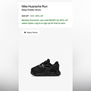 NIKE HUARCHE Run Sz 5.5 like new unisex toddler